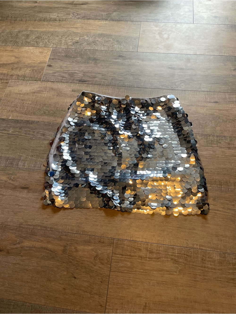 Wild Fable Silver Sequin Mini Skirt - Shimmer Party Skirt